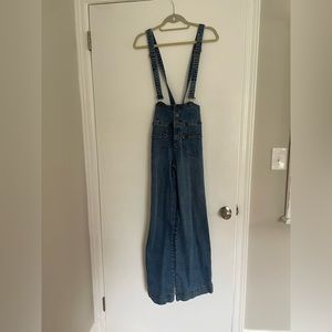 Free People Denim Flare Overalls 26